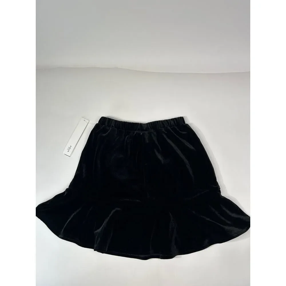 Aqua Girl Black Velvet Skirt‎ Size S 7/8